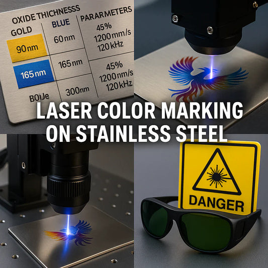 Laser color marking on stainless steel tumbler