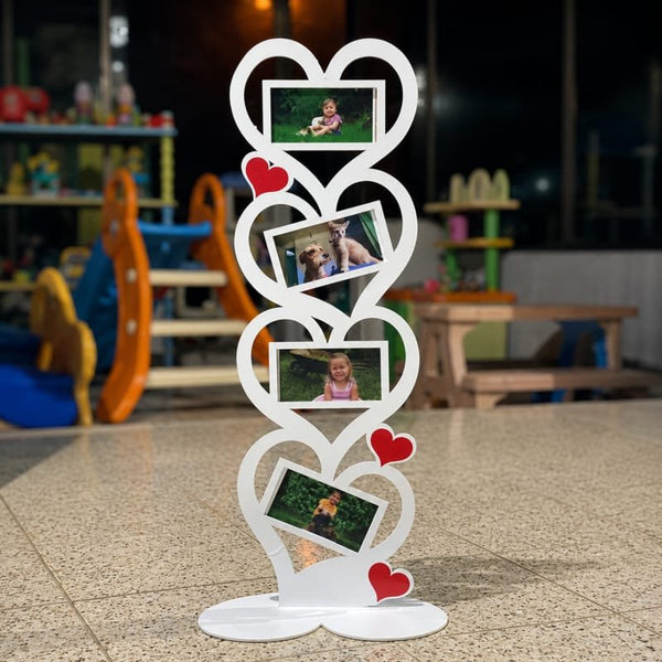 Laser Cut Vertical Heart Shaped Photo Frames Stand
