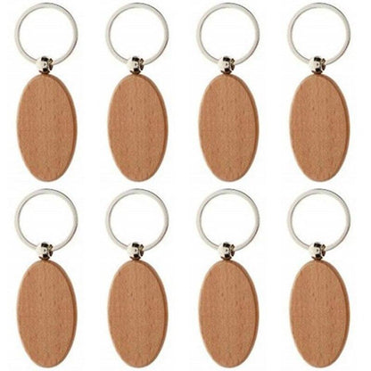 Wooden ID Tags Blank Rectangle Wooden Key Chain Diy - Laservii Store
