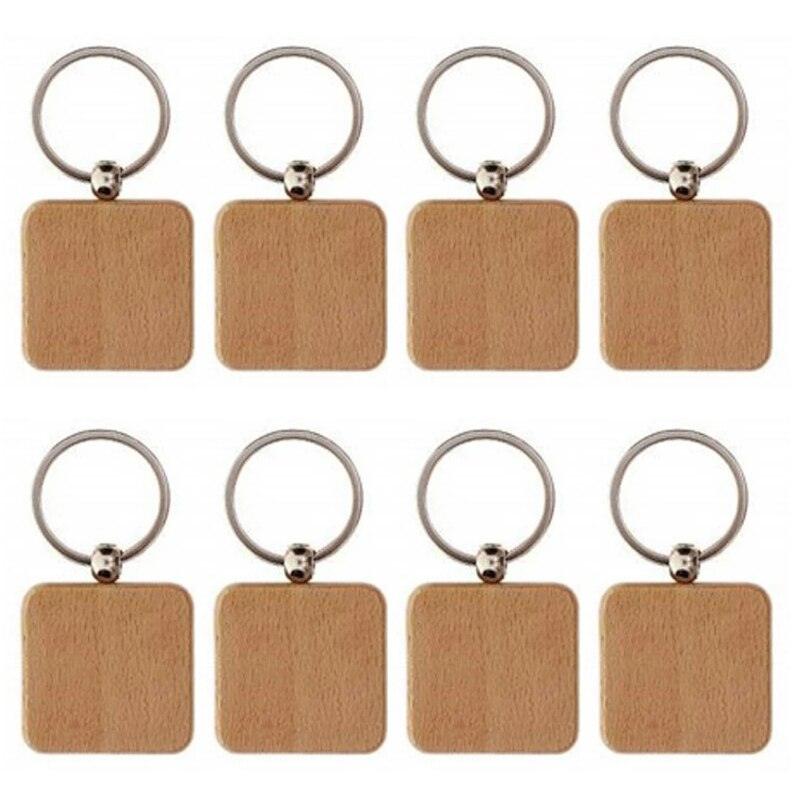 Wooden ID Tags Blank Rectangle Wooden Key Chain Diy - Laservii Store